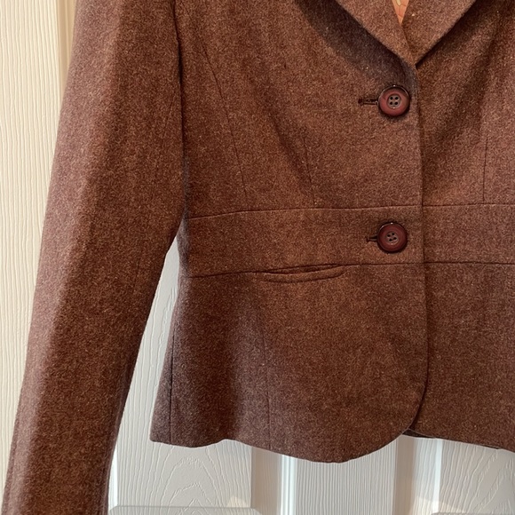 Plum wool blazer, slightly cropped in length - Picture 3 of 5